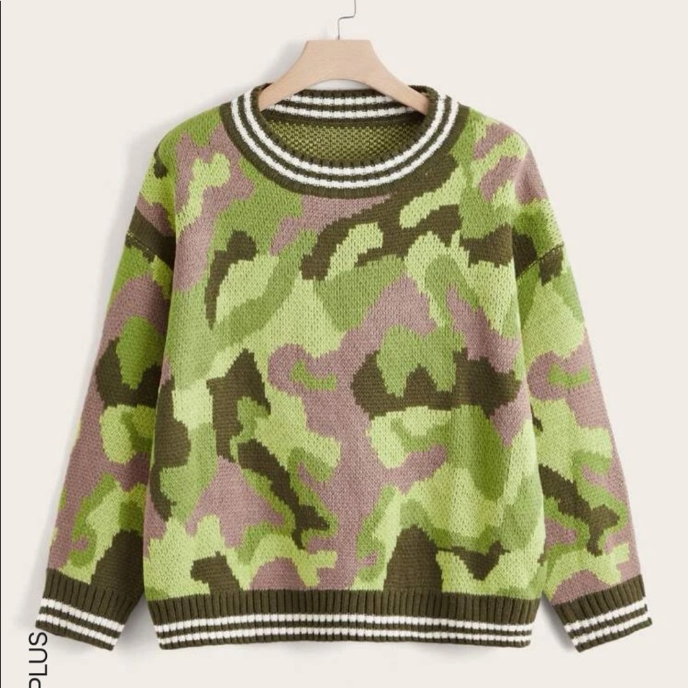SHEIN camo sweater